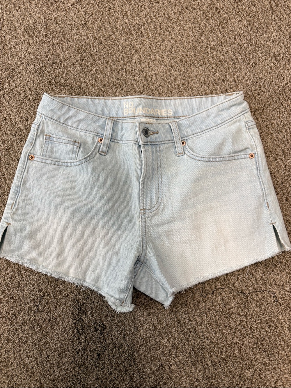 No Boundaries Light Blue Denim Cutoff Shorts